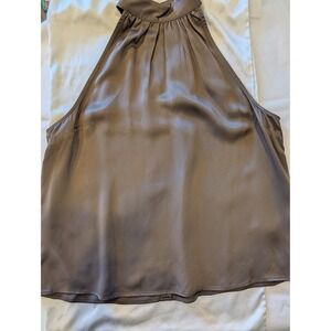 Boden Khaki Brown Halter Neck Satin Viscose Top Elegant quiet‎ luxury office NEW